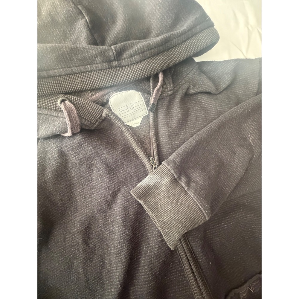 Trinity Collective Mens Large Full Zip Hoodie Charcoal Gray Textured Sweatshirt